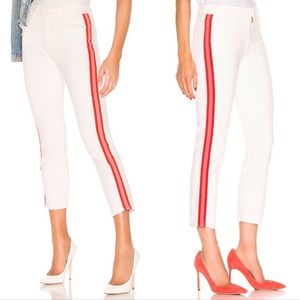Mother Jeans The Mid Rise Dazzler Crop “Whipping The Cream Pink Racer”